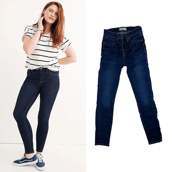 Madewell 9" High-Rise Skinny Jeans in Larkspur Wash Size 24 TENCEL Denim Edition - Picture 1 of 16